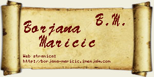 Borjana Maričić vizit kartica